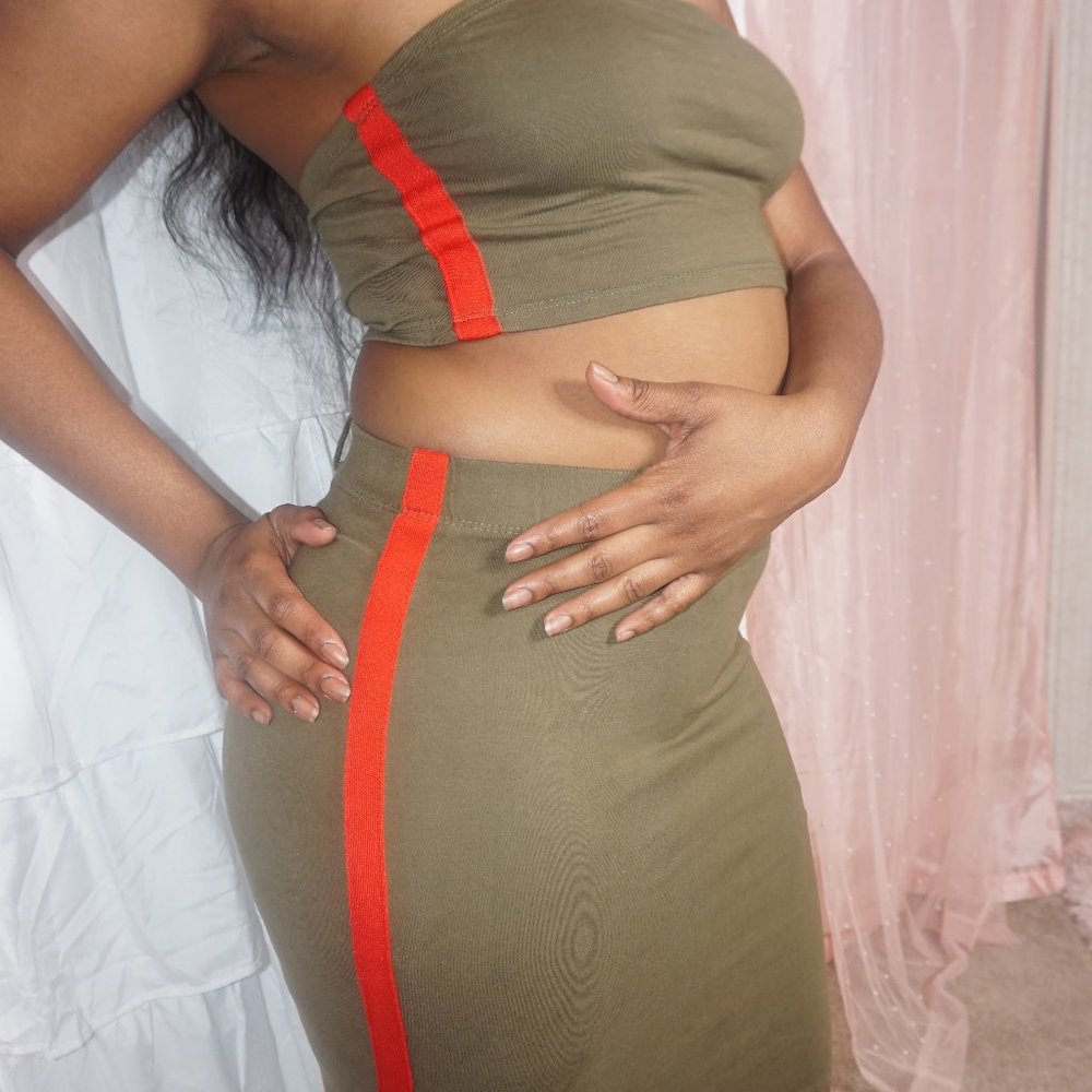 Army Green & Red 2 piece
